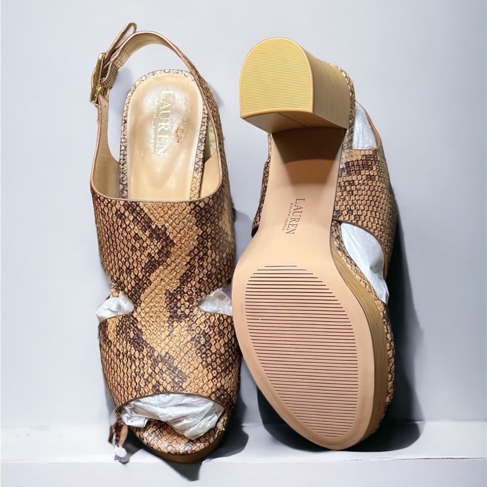 NWT Lauren Ralph Lauren Feona Python-Embossed Lea… - image 5